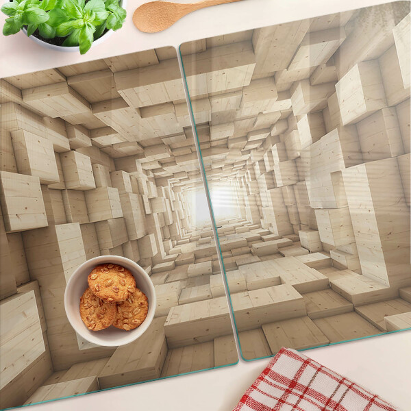 Schneidebrett Das Innere des Holztunnels