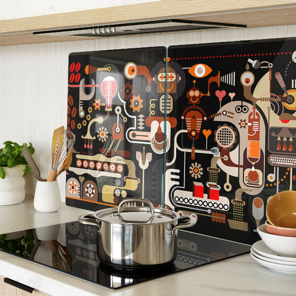 Schneidebrett mit abstraktem Muster und Pflanzenmotiven