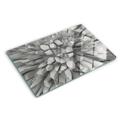 Schneidebrett Glas mit kristallinen Strukturen in Grautönen