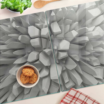 Schneidebrett glas Kristallstrukturen in Grautönen