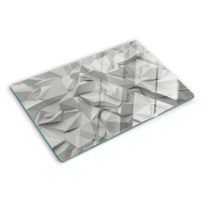 Glas-Schneidebrett mit abstraktem 3D-Muster in Grautönen