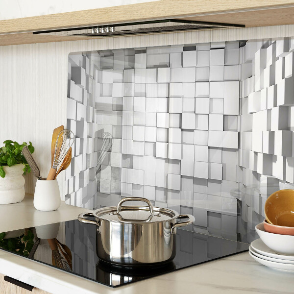 Schneidebrett glas Grau-weißes Mosaik