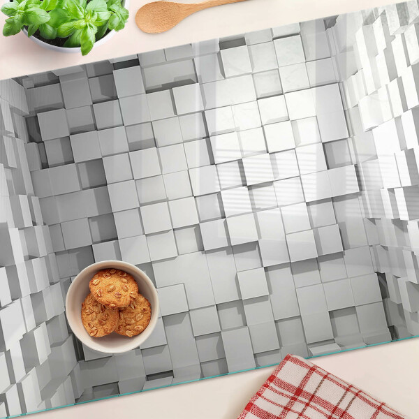 Schneidebrett glas Grau-weißes Mosaik