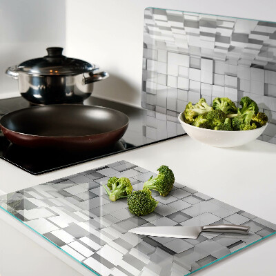 Schneidebrett glas Grau-weißes Mosaik
