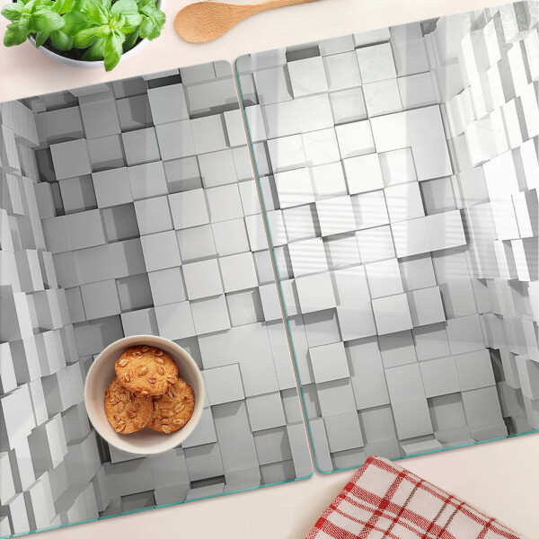 Schneidebrett glas Grau-weißes Mosaik