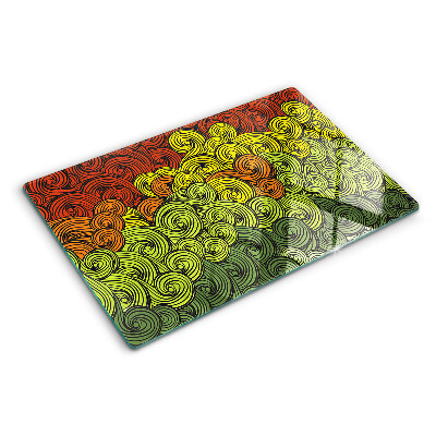 Glas-Schneidebrett mit Farbwirbel-Design