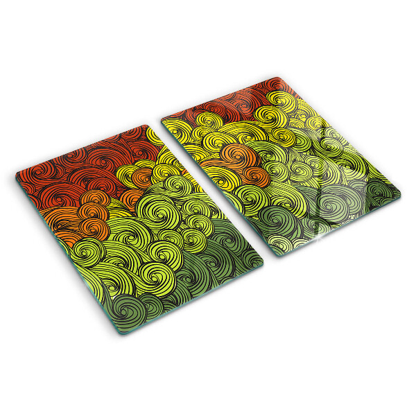 Glas-Schneidebrett mit Farbwirbel-Design