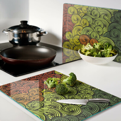 Glas-Schneidebrett mit Farbwirbel-Design