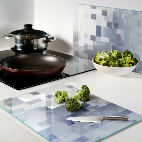 Schneidebrett mit geometrischem Muster in Blautönen