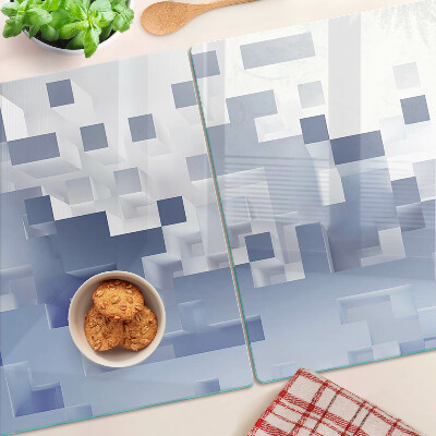 Schneidebrett mit geometrischem Muster in Blautönen