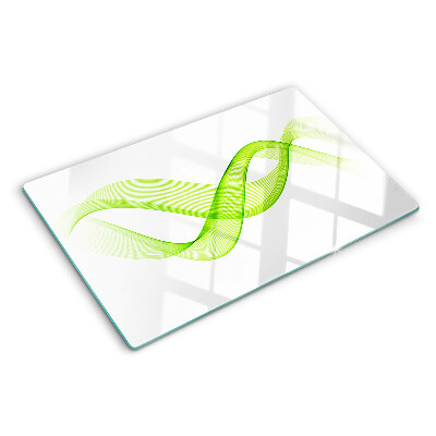 Schneidebrett glas Wellen in Grüntönen