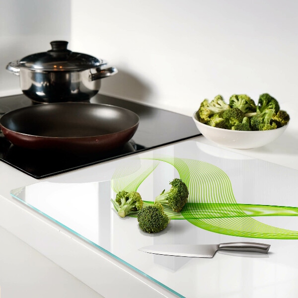 Schneidebrett glas Wellen in Grüntönen