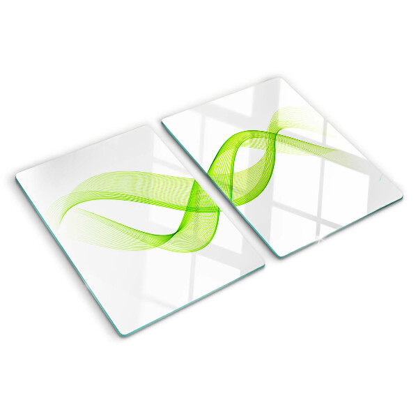 Schneidebrett Glas mit Wellenmuster in Grüntönen