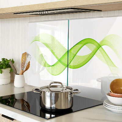 Schneidebrett Glas mit Wellenmuster in Grüntönen