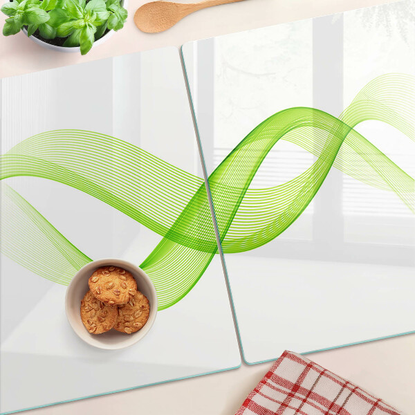 Schneidebrett Glas mit Wellenmuster in Grüntönen