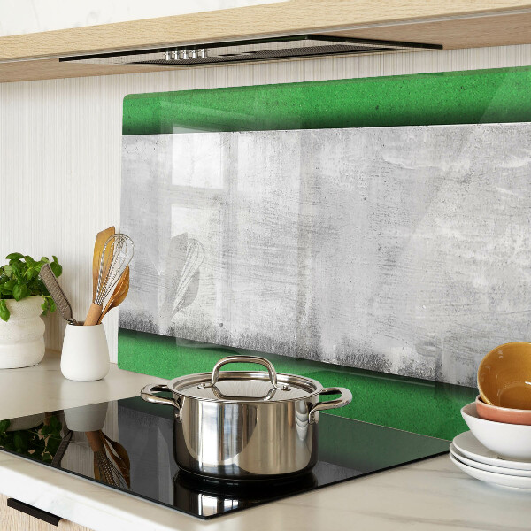 Glas-Schneidebrett mit grün-grauem Linienmuster