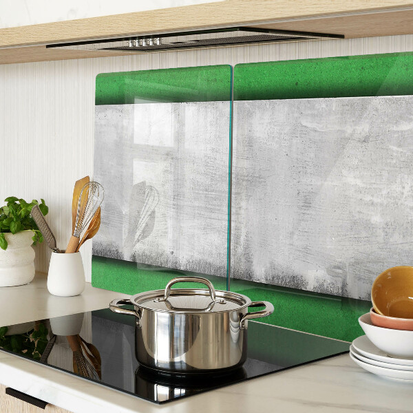 Glas-Schneidebrett mit grün-grauem Linienmuster