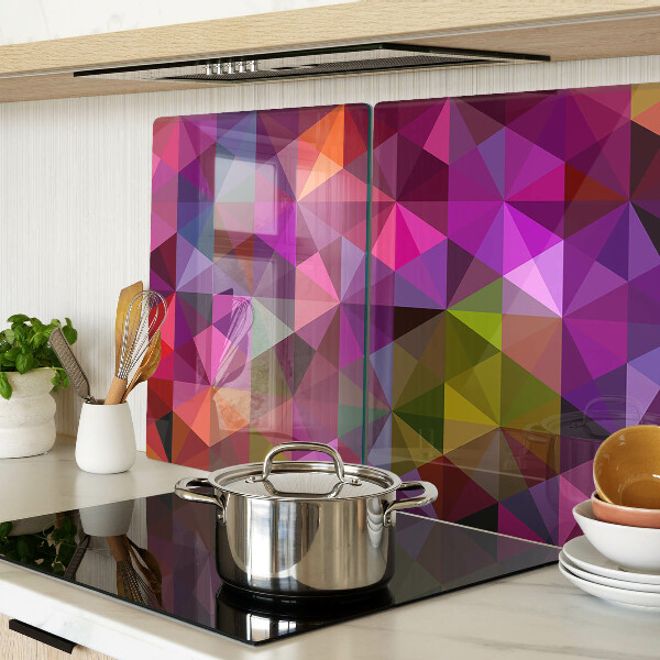 Schneidebrett glas Geometrie in Rosa- und Lilatönen