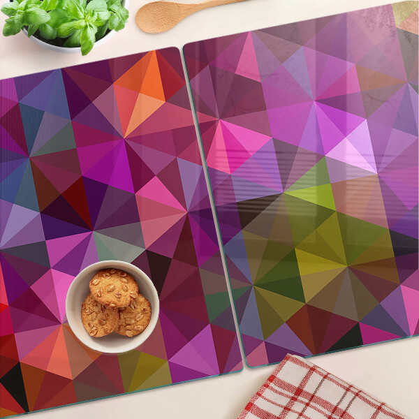 Schneidebrett glas Geometrie in Rosa- und Lilatönen