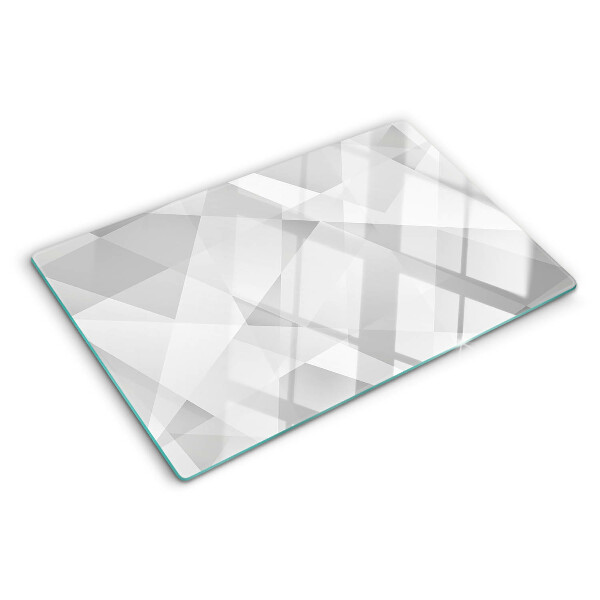 Schneidebrett mit geometrischem Motiv in Grautönen