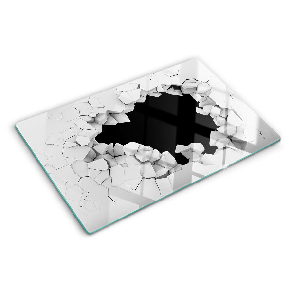 Glas Schneidebrett mit Motiv „rissige Wand“