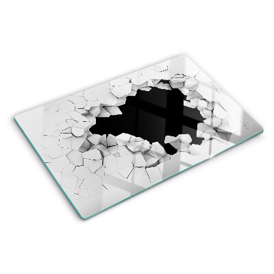 Glas schneidebrett Rissige Wand