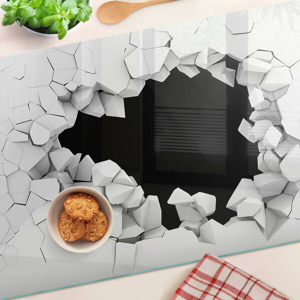 Glas Schneidebrett mit Motiv „rissige Wand“