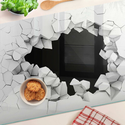 Glas Schneidebrett mit Motiv „rissige Wand“