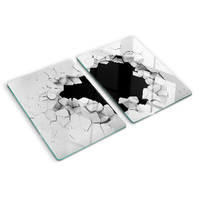 Glas Schneidebrett mit Motiv „rissige Wand“
