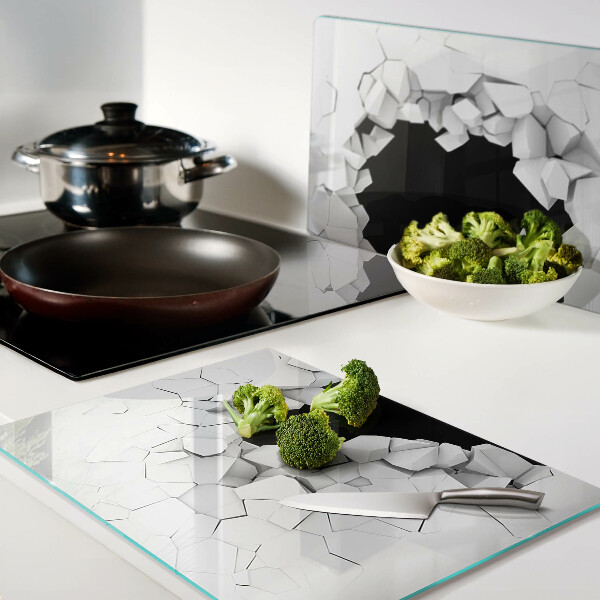 Glas schneidebrett Rissige Wand