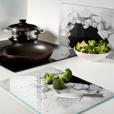 Glas schneidebrett Rissige Wand