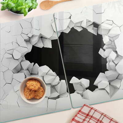 Glas schneidebrett Rissige Wand