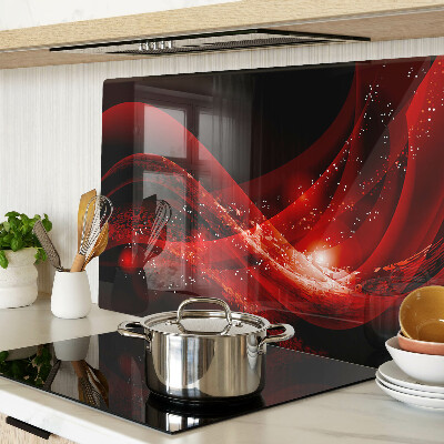 Schneidebrett mit rotem Wellenmuster und Lichteffekt