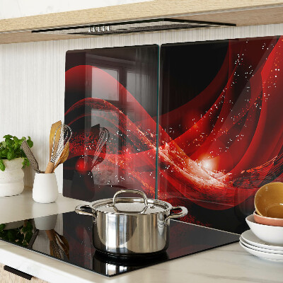 Schneidebrett mit rotem Wellenmuster und Lichteffekt