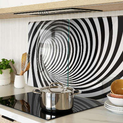 Schneidebrett glas Spiralmuster in Schwarz- und Weißtönen