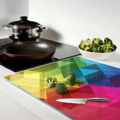 Glas schneidebrett Farbenfrohe Geometrie in Dreiecken