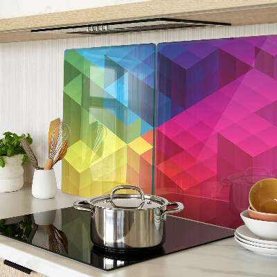 Glas-Schneidebrett mit farbenfrohem geometrischem Dreiecksdesign