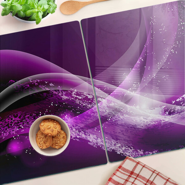 Schneidebrett mit violetten Wellen und Lichteffekt