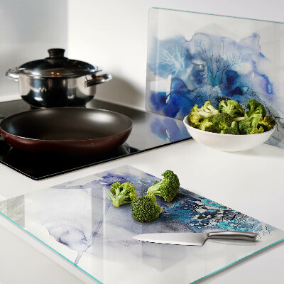 Glas schneidebrett Abstrakte blaue Muster
