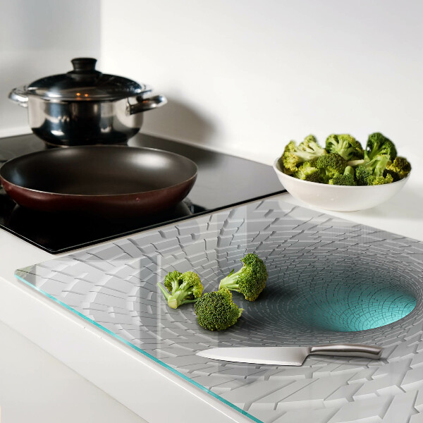 Glas-Schneidebrett mit 3D-Tunnel und Tiefeneffekt