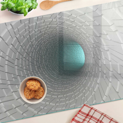 Glas-Schneidebrett mit 3D-Tunnel und Tiefeneffekt