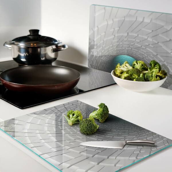 Glas-Schneidebrett mit 3D-Tunnel und Tiefeneffekt