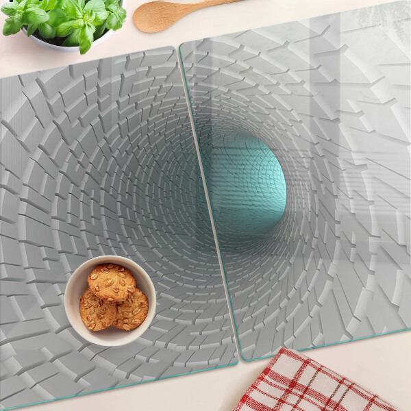 Glas schneidebrett 3D-Tunnel mit Tiefeneffekt
