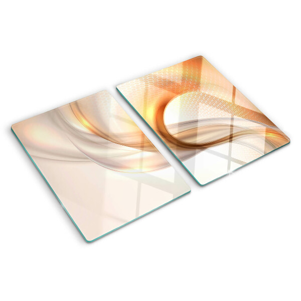 Glas schneidebrett Lichtwellen in Goldtönen