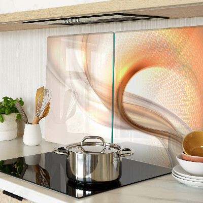 Glas Schneidebrett mit Lichtwellen in Goldtönen