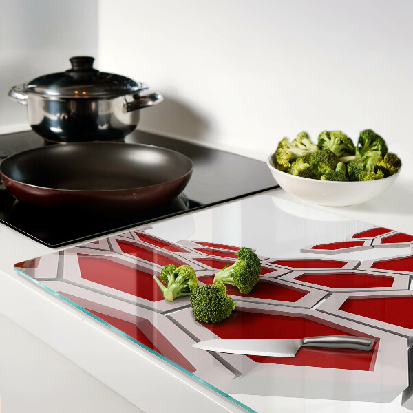 Schneidebrett glas Sechseckiges Motiv in Rottönen