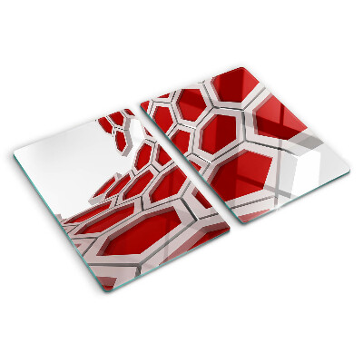 Schneidebrett glas Sechseckiges Motiv in Rottönen