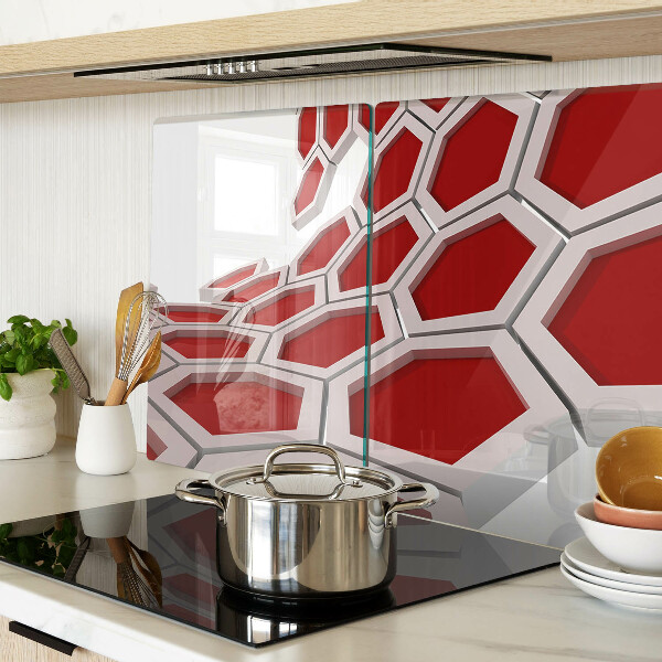 Schneidebrett glas Sechseckiges Motiv in Rottönen