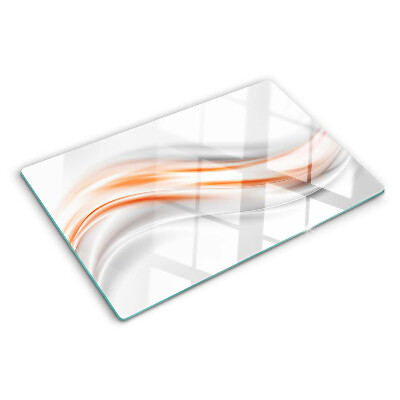 Schneidebrett mit Wellenmuster in Orange- und Grautönen