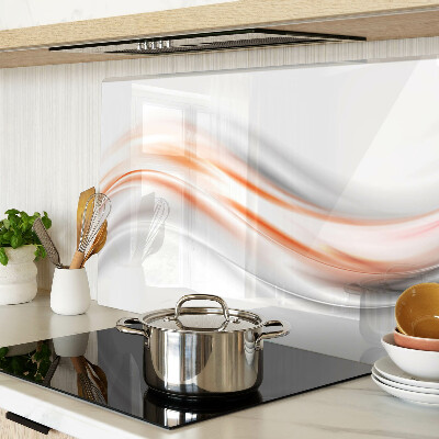 Schneidebrett mit Wellenmuster in Orange- und Grautönen